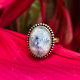 Anello Rugiada - una goccia d’acqua in pietra di luna