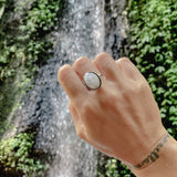 Anello Rugiada - una goccia d’acqua in pietra di luna