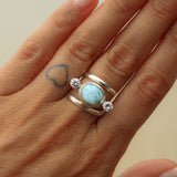 Anello Fini - Larimar e zirconi