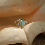 Anello Fini - Larimar e zirconi