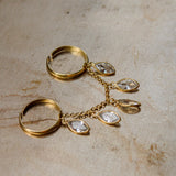 Anello doppio Jumeirah - catena con zirconi in Argento 925