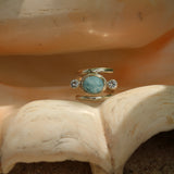Anello Fini - Larimar e zirconi