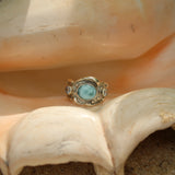 Anello Vaavu - Larimar e zirconi