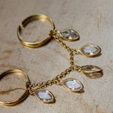 Anello doppio Jumeirah - catena con zirconi in Argento 925