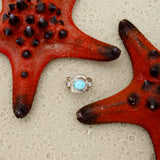 Anello Vaavu - Larimar e zirconi
