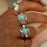 Anello Fini - Larimar e zirconi