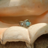 Anello Vaavu - Larimar e zirconi