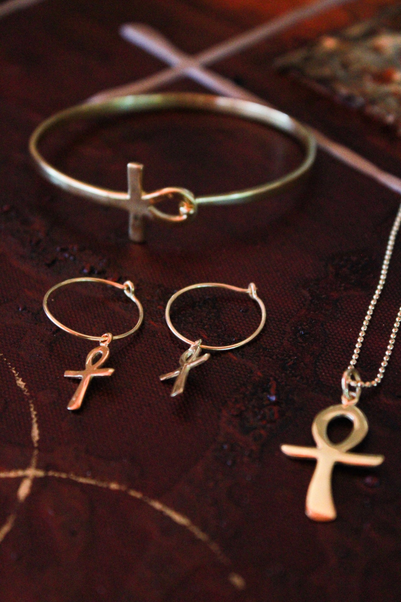 OHAYOO Bracciale da donna con croce e stella di David OHAYOO Bracciale da donna con croce e stella di David